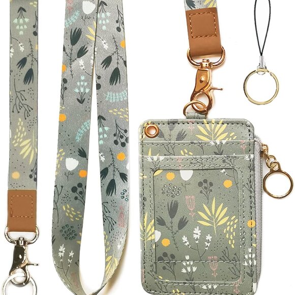 Lanyard with Wallet,Zip ID Case with Lanyard,Lanyard Badge Holder,Lanyard Wallet - Picture 1 of 7